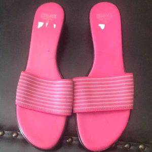 Pink slide sandals